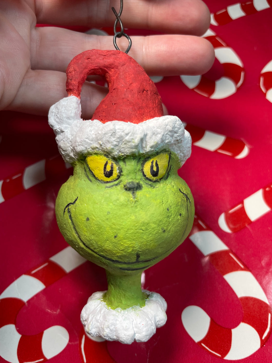 Grinchy Grin Ornament-SOLD